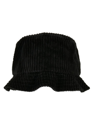 Large corduroy hat black