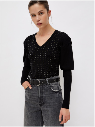 Black Women's Patterned Blouse with Balloon Sleeves Liu Jo - Ladies