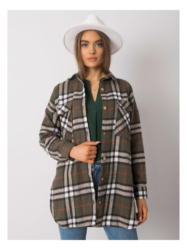 RUE PARIS Khaki checkered shirt