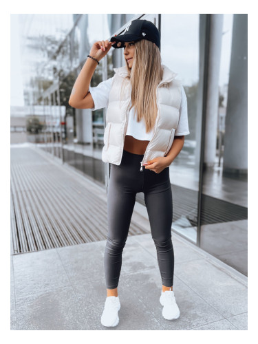 Prążkowane legginsy damskie JUST szare Dstreet