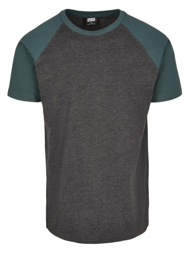 Raglan Contrast Tee charcoal green/bottlegreen