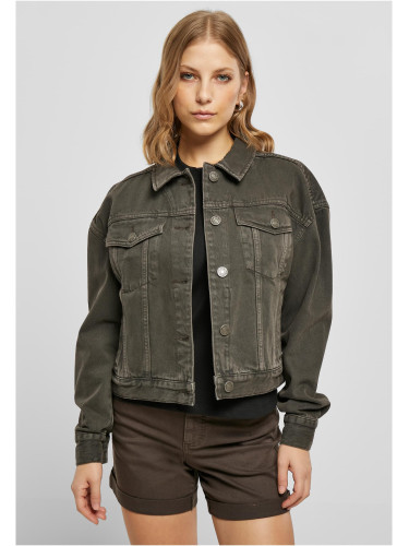 Women's Oversized Colorful Denim Jacket Brown