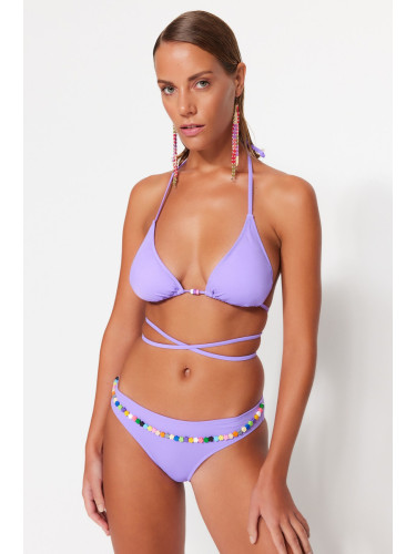 Trendyol люляк топчета аксесоар нормален крак бикини дъното