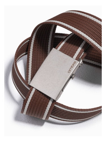 Ombre Two-tone men's parchment belt with horizontal stripes border