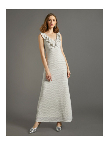 Koton Women's V-Neck Dress Evening Dress