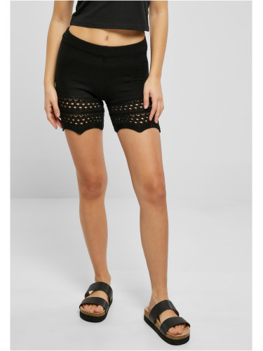 Women's crochet shorts black