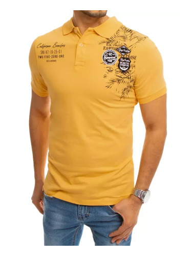Koszulka polo z nadrukiem żółta Dstreet