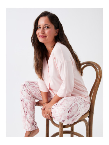 LC Waikiki V-Neck Patterned Women's Pajamas Set
