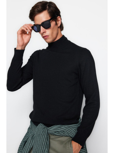 Trendyol Black Slim Fit Half Turtleneck Basic Knitwear Sweater