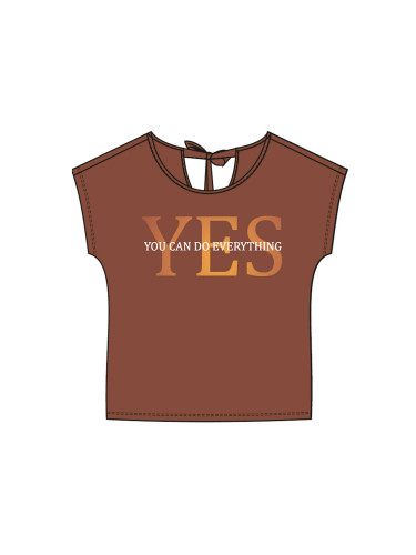 WOMEN'S T-SHIRT L-TS-4015 BROWN