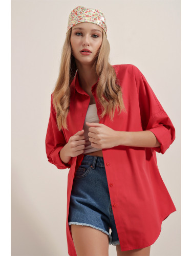 Bigdart 3900 Oversize Basic Long Shirt - Red
