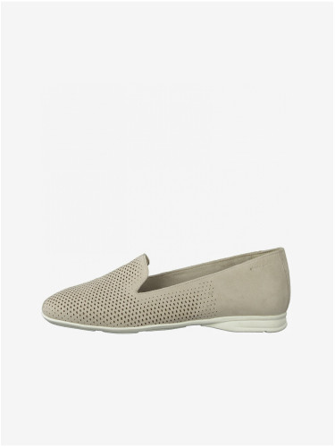 Beige patterned leather loafers Tamaris - Women's