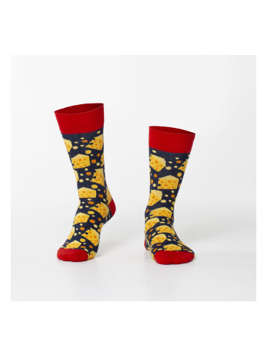 Dark Blue Yellow Men's Cheese Socks