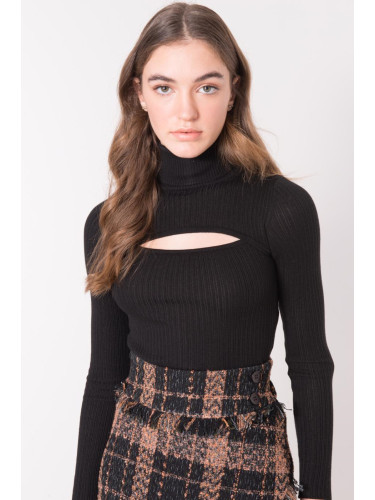 Black ribbed turtleneck sweater BSL