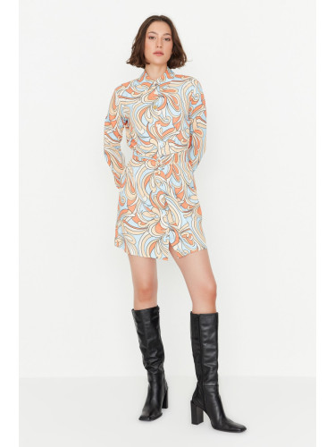 Trendyol многоцветна риза тъкани рокля