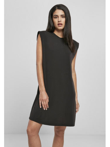 Women's dress with padded shoulders black