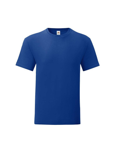 Blue Iconic Combed Cotton T-shirt with Fruit of the Loom Sleeve