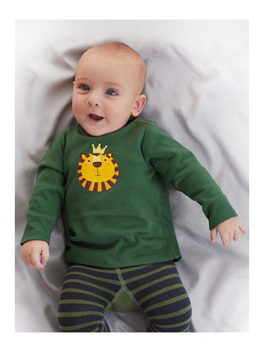 Denokids Lion Baby Boy Green T-shirt