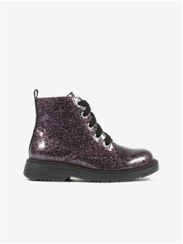 Dark purple girls' glittery ankle boots Richter - Girls