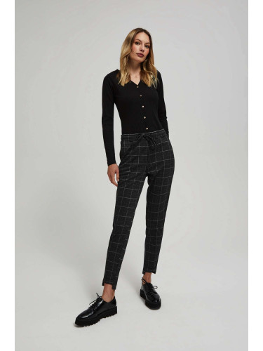 Marisse Black Checkered Trousers