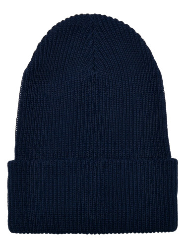 Recycled yarn beanie with ribbed knit in a nautical style