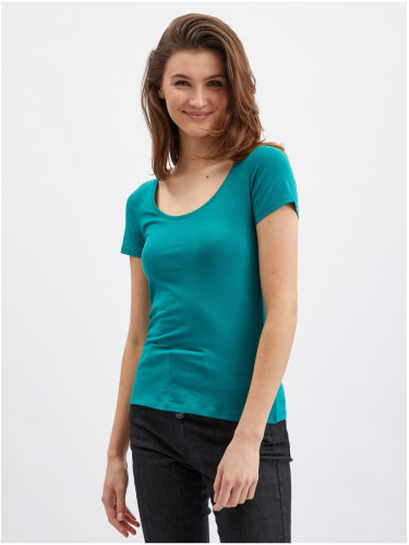 Green women's basic T-shirt ORSAY