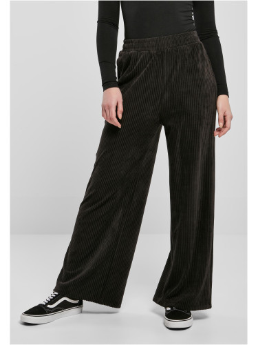 Women's Velvet Rib Straight Sweat Pants Black