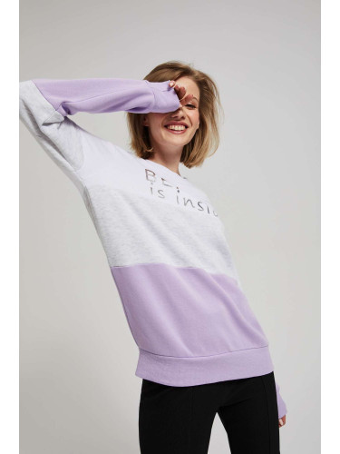 Marisse Lavender Printed Sweatshirt