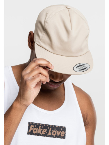 Unstructured 5-panel snapback khaki