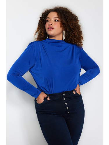 Trendyol Curve Sax Sleeves Padded Knitted Blouse