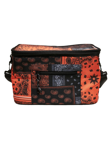 Bandana Patchwork Print Black/Orange Cooler Bag
