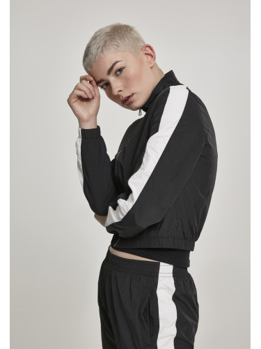 Women's short striped jacket blk/wht