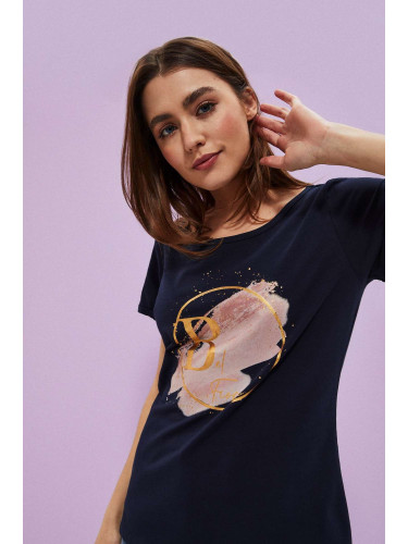 Marisse Women's T-Shirt L-Ts-3725 Navy