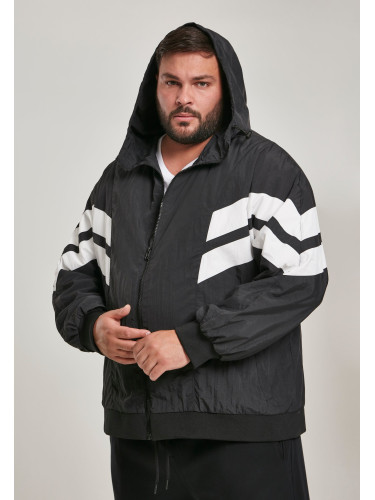 Crinkle Panel Track Jacket blk/wht