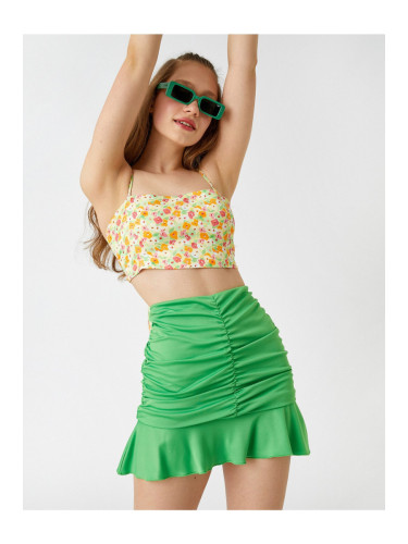 Памучна мини пола с плисета