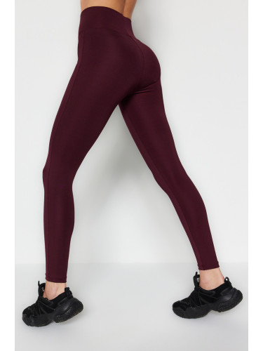 Trendyol тъмно череша широка талия ластик допълнително удобни пълна дължина спортни чорапогащи