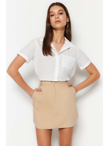 Trendyol Stone Woven Super Mini Skirt