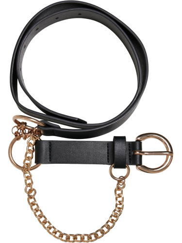 Synthetic leather strap with chain