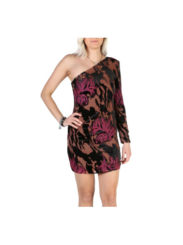 Мини рокля с едно рамо и флорален принт