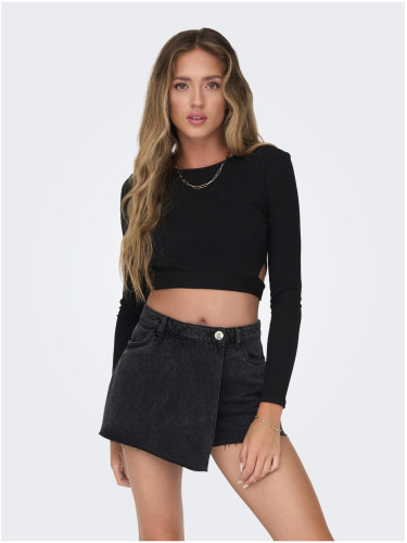 Black women's T-shirt with cutouts ONLY Nikita - Women's