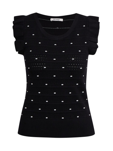 Orsay Women's Black Polka Dot Sweater T-Shirt - Women's