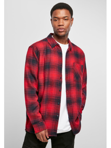 Oversized Plaid Grunge Shirt Black/Red