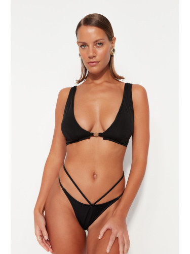 Модерен черен триъгълник аксесоар бикини отгоре