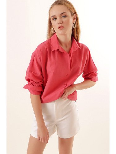 Bigdart 3900 Oversize Basic Long Shirt - Pomegranate