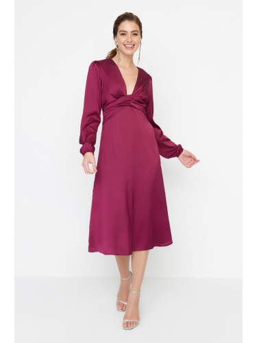 Trendyol слива деколте тъкани вечерна рокля