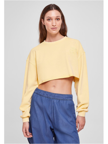 Women's Cropped Floral Embroidery Terry Crewneck vintagesun