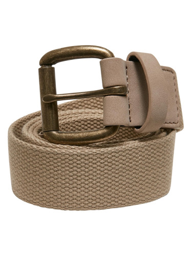 Canvas belt with loops beige