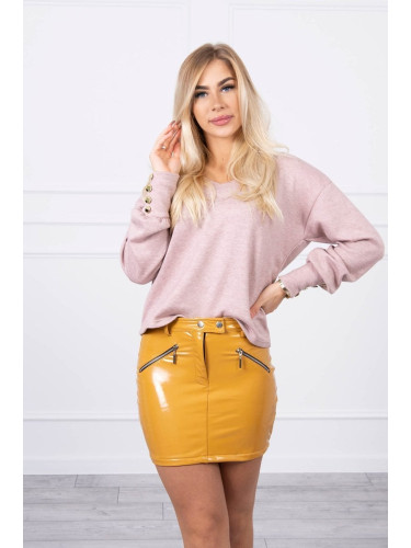Skirt with decorative mustard zippers