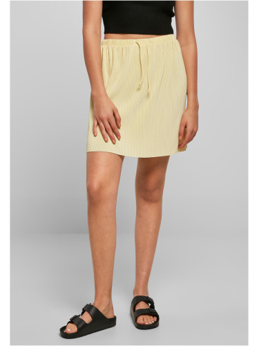 Women's Plisse miniskirt soft yellow