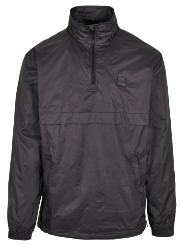 Stand Up Collar Pull Over Jacket Black